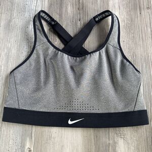 NWOT Nike Dri Fit Sports Bra Black Strappy Cross Back Swoosh Logo Med